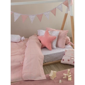 Σεντόνι Μεμονωμένο Κούνιας Με Λάστιχο 70x140+20 Palamaiki BB100 Rose