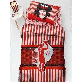 Σεντόνια Σετ Μονά Με Λάστιχο 110x200+30 Palamaiki Olympiacos B.C. BC8