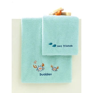 Πετσέτες Σετ Παιδικές 2 Τεμαχίων Palamaiki Kids Bath Crabs