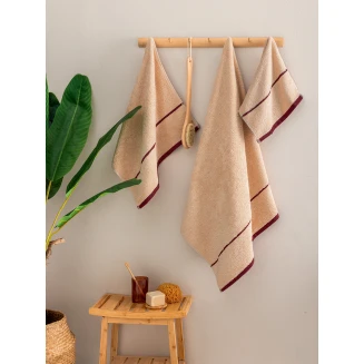 Πετσέτες Σετ 3 Τεμαχίων Palamaiki Fivi Beige