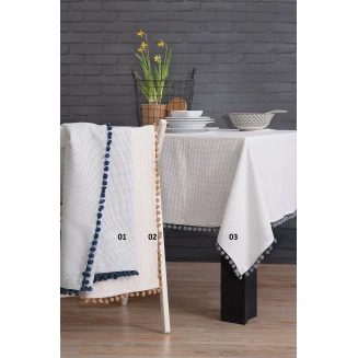 Τραπεζομάντηλο 140x140 Rythmos Ρομ Ρομ   Μπλε