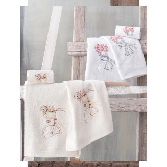 Πετσέτες Σετ 3 Τεμ. Rythmos Ava Εκρού