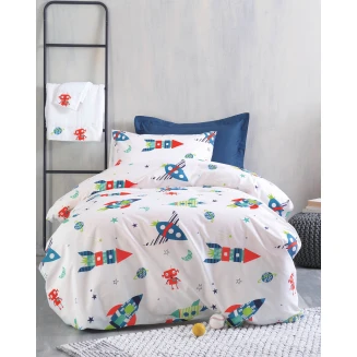 Σεντόνια Σετ Παιδικά Ημίδιπλα Με Λάστιχο 105x205+25 Rythmos Astronio