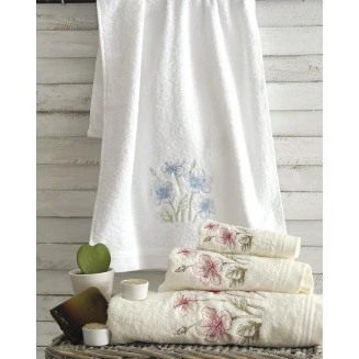 Πετσέτες Σετ 3 Τεμ. Rythmos Kasos Λευκό