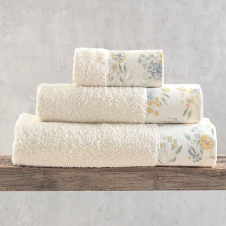 Πετσέτες Σετ 3 Τεμαχίων Rythmos Sorin Ντένιμ-Κίτρινο Σε Κουτί