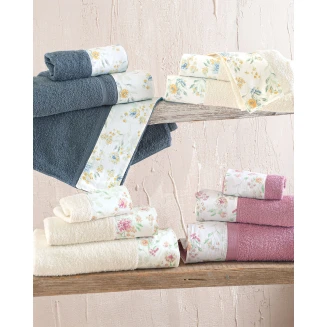 Πετσέτες Σετ 3 Τεμαχίων Rythmos Sorin Ντένιμ-Κίτρινο Σε Σακούλα