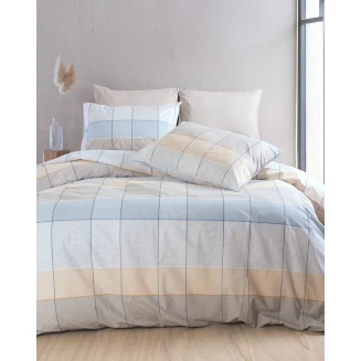 Παπλωματοθήκη Σετ Υπέρδιπλη 225x250 Rythmos Next Colette Γκρι Γαλαζιο