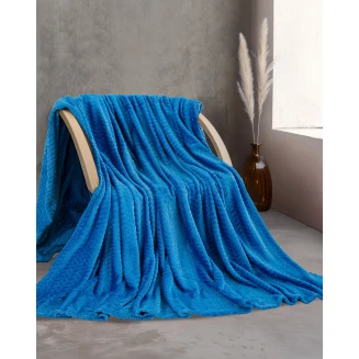 Κουβέρτα Υπέρδιπλη 220x240 Rythmos Harmonie Jacquard Flannel Μπλέ
