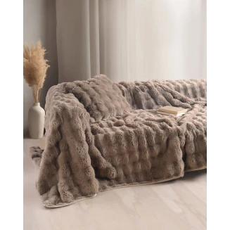 Ριχτάρι Κουβέρτα Καναπέ 130x180 Rythmos Rabbit Καφε