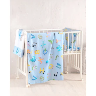 Πάπλωμα Κουνιας 110x150 Rythmos Letterland Μπλέ