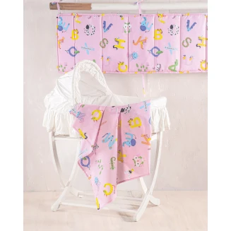 Πάπλωμα Κουνιας 110x150 Rythmos Letterland Ροζ