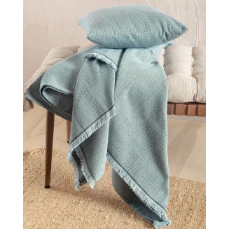 Διακοσμητική Μαξιλαροθήκη 40x40 Rythmos Kelsey Μπλε