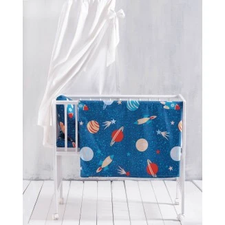 Σεντόνι Μεμονωμένο Λίκνου 80x110 Rythmos Space Odyssey Μπλέ
