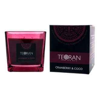 Αρωματικο κερί Cranberry Coco τετράγωνο 210 γρ - Τετράγωνο 210gr Teoran Home