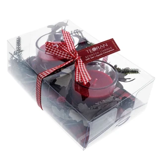 Χριστουγεννιάτικο Αρωματικο Κερί Apple Cinnamon Σετ 2 Τεμαχίων - σετ 2 τεμαχίων Teoran Home