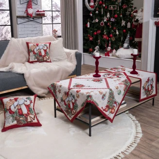 Χριστουγενιάτικο Καρέ & Τραβέρσα Rhoden (Σετ 2τεμ.) - 100x100cm & 40x100cm Teoran Home