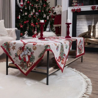 Χριστουγενιάτικο Καρέ & Τραβέρσα Rhoden (Σετ 2τεμ.) - 100x100cm & 40x100cm Teoran Home