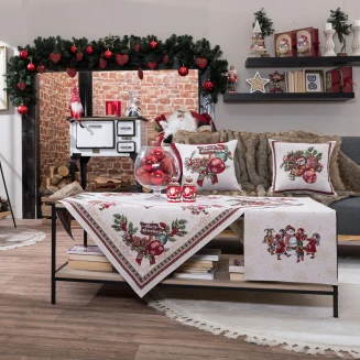 Χριστουγενιάτικο Καρέ & Τραβέρσα Stetten (Σετ 2τεμ.) - 100x100cm & 40x100cm Teoran Home