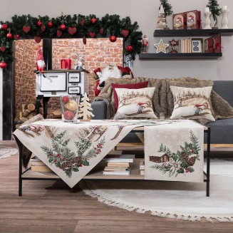 Χριστουγενιάτικο Καρέ & Τραβέρσα Suben (Σετ 2τεμ.) - 100x100cm & 40x100cm Teoran Home