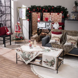 Χριστουγενιάτικο Καρέ & Τραβέρσα Suben (Σετ 2τεμ.) - 100x100cm & 40x100cm Teoran Home