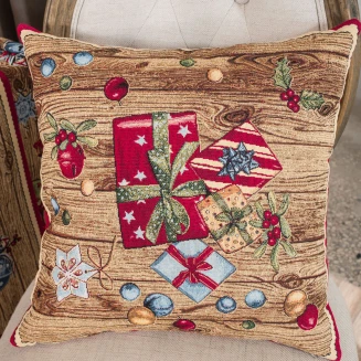 Χριστουγενιάτικη Μαξιλαροθήκη Gift - 45x45cm Teoran Home