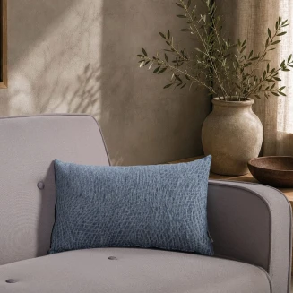 Μαξιλαροθήκη Norman 04 Denim Blue-65x65cm δαπέδου με γέμιση Teoran Home