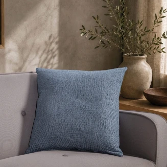 Μαξιλαροθήκη Norman 04 Denim Blue-65x65cm δαπέδου με γέμιση Teoran Home