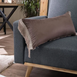 Μαξιλαροθήκη Velvet 03 Με Κρόσι (30x60cm) - 30x60cm με γέμιση Teoran Home