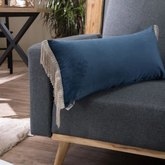 Μαξιλαροθήκη Velvet 04 Με Κρόσι (30x60cm) - 30x60cm με γέμιση Teoran Home