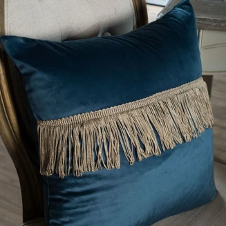 Μαξιλαροθήκη Διακοσμητική   45x45 Teoran Home Velvet 04 Με Κρόσι