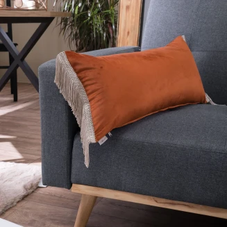 Μαξιλαροθήκη Velvet 05 Με Κρόσι (30x60cm) - 30x60cm με γέμιση Teoran Home