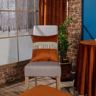 Μαξιλαροθήκη Διακοσμητική   45x45 Teoran Home Velvet 05 Με Κρόσι