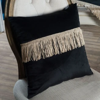 Μαξιλαροθήκη Διακοσμητική  Με Γέμιση 30x50 Teoran Home Velvet 06 Με Κρόσι