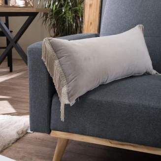 Μαξιλαροθήκη Velvet 07 Με Κρόσι (30x60cm) - 30x60cm με γέμιση Teoran Home