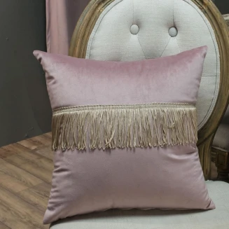 Μαξιλαροθήκη Διακοσμητική  Με Γέμιση 30x50 Teoran Home Velvet 12 Με Κρόσι