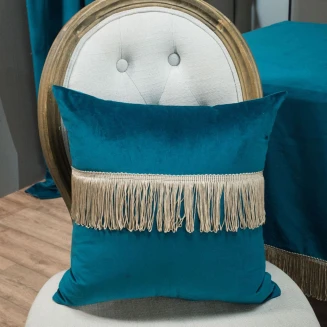 Μαξιλαροθήκη Διακοσμητική  Με Γέμιση 30x50 Teoran Home Velvet 13 Με Κρόσι