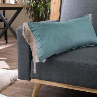 Μαξιλαροθήκη Velvet 15 Με Κρόσι (30x60cm) - 30x60cm με γέμιση Teoran Home