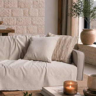 Teoran Home Ριχτάρι Dayton 01 Ivory-Τετραθέσιο 180x350cm