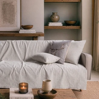 Teoran Home Ριχτάρι Dayton 07 Pearl Grey-Τετραθέσιο 180x350cm