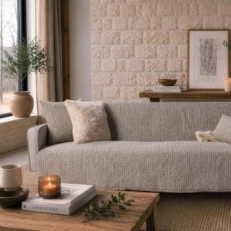 Teoran Home Ριχτάρι Joliet 08 khaki-Τετραθέσιο 180x350cm