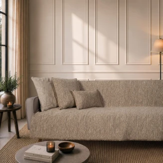 Teoran Home Ριχτάρι Kent 02 Warm Beige-Τετραθέσιο 180x350cm