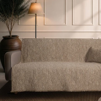 Teoran Home Ριχτάρι Kent 02 Warm Beige-Τετραθέσιο 180x350cm