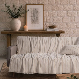 Teoran Home Ριχτάρι Macon 01 Natural Beige-Μονοθέσιο 180x150cm