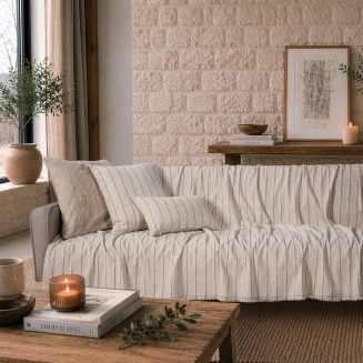 Teoran Home Ριχτάρι Macon 01 Natural Beige-Τετραθέσιο 180x350cm