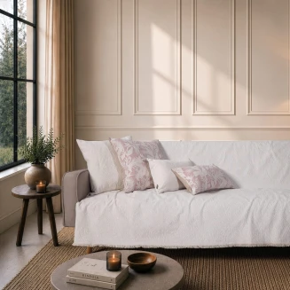 Teoran Home Ριχτάρι Norman 01 Off White-Τετραθέσιο 180x350cm
