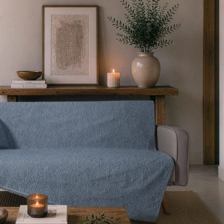 Teoran Home Ριχτάρι Norman 04 Denim Blue-Τετραθέσιο 180x350cm