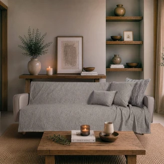 Teoran Home Ριχτάρι Norman 11 Grey-Τετραθέσιο 180x350cm