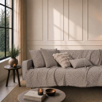 Teoran Home Ριχτάρι Pearland 03 Natural Taupe-Τετραθέσιο 180x350cm