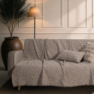 Teoran Home Ριχτάρι Pearland 03 Natural Taupe-Τετραθέσιο 180x350cm