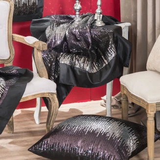 Τραπεζομάντηλο 140x140 Teoran Home D1072 Μαύρο